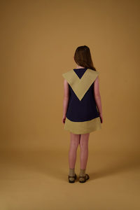 Products: Doris Dress (navy/tan)