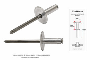 Clipstok ASPL610LF Large Flange Peel Rivet 3/16"