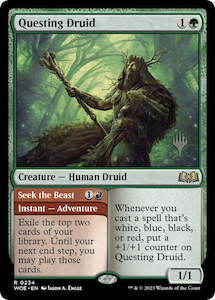 Mtg Singles Instock: Questing Druid (Promo Pack) [Wilds of Eldraine Promos]