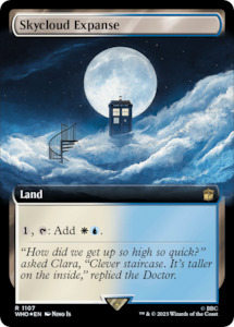 Mtg Singles Instock: Skycloud Expanse (Extended Art) (Surge Foil) [Doctor Who]