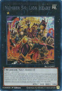 Yugioh Ultra 1st Nm: Number 54: Lion Heart (Silver) [BLC1-EN037] Ultra Rare