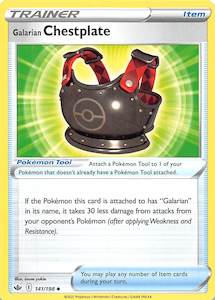 Pokemon Tcg Sword Shield Chilling Reign Singles: Galarian Chestplate (141/198) [Sword & Shield: Chilling Reign]