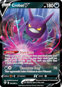 Pokemon Tcg Sword Shield Darkness Ablaze Singles: Crobat V (104/189) [Sword & Shield: Darkness Ablaze]