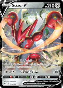 Pokemon Tcg Sword Shield Darkness Ablaze Singles: Scizor V (118/189) [Sword & Shield: Darkness Ablaze]