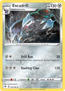 Pokemon Tcg Sword Shield Vivid Voltage Singles: Excadrill (122/185) [Sword & Shield: Vivid Voltage]
