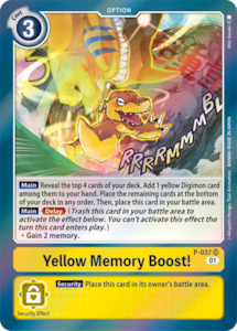 Digimon Singles Currently In Stock: Yellow Memory Boost! [P-037] [Promotional Cards]