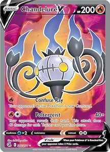 Pokemon Tcg Full Art V: Chandelure V (247/264) [Sword & Shield: Fusion Strike]