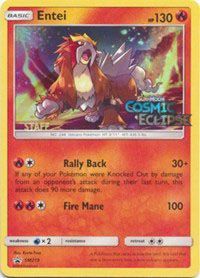 Pokemon Tcg Treasures: Entei (SM219) (Staff Prerelease Promo) [Sun & Moon: Black Star Promos]