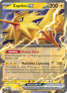 Pokemon 151: Zapdos ex (145/165) [Scarlet & Violet: 151]