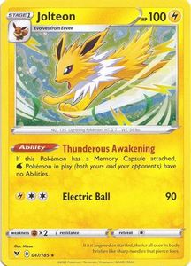 Pokemon Tcg Sword Shield Vivid Voltage Singles: Jolteon (047/185) (Cosmos Holo) [Sword & Shield: Vivid Voltage]