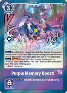Digimon Singles Currently In Stock: Purple Memory Boost! [P-040] [Promotional Cards]