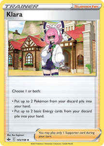 Pokemon Tcg Sword Shield Chilling Reign Singles: Klara (145/198) (Cosmos Foil) [Sword & Shield: Chilling Reign]
