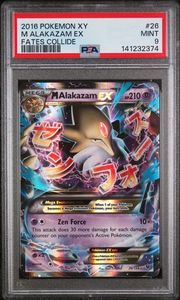 2016 POKEMON XY FATES COLLIDE #26 M ALAKAZAM EX FATES COLLIDE - PSA 9