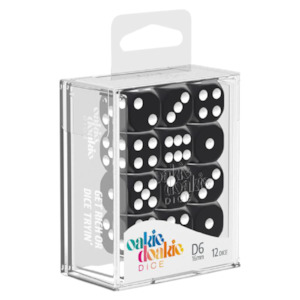 Dice Coins: Oakie Doakie Dice D6 16 mm Solid Black 12pc