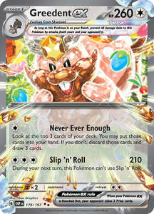 Scarlet Violet Single Cards: Greedent ex (179/197) (SV03: Obsidian Flames)