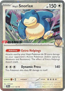Our Best Selling Singles: Hop's Snorlax - 117/159 (EB Games) (Cosmos Holo) (117/159) (Miscellaneous Cards & Products)