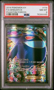 Pokemon: 2014 POKEMON XY PHANTOM FORCES #114 FA/GENGAR EX PHANTOM FORCES - PSA 8