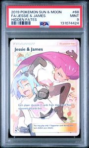 Graded Pokemon Cards: 2019 POKEMON SUN & MOON HIDDEN FATES #68 FA/JESSIE & JAMES HIDDEN FATES - PSA 9