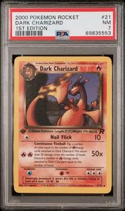 Pokemon: 2000 POKEMON ROCKET #21 DARK CHARIZARD 1ST EDITION - PSA 7