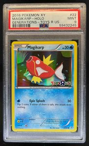 Pokemon: 2016 POKEMON XY GENERATIONS #22 MAGIKARP-HOLO GENERATIONS-TOYS R US - PSA 9