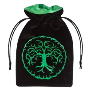 Accessories: QW – Forest Black & Green Velour Dice Bag