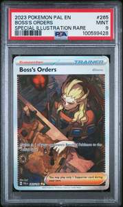 2023 POKEMON PAL EN-PALDEA EVOLVED #265 BOSS'S ORDERS SPECIAL ILLUSTRATION RARE - PSA 9