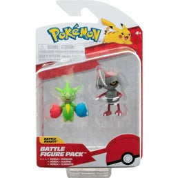 Pokemon Plushies: Pokemon Roselia & Pawniard Battle Figure Pack