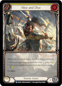 Slice and Dice (Yellow) [EVR058] (Everfest) 1st Edition Extended Art Rainbow Foil