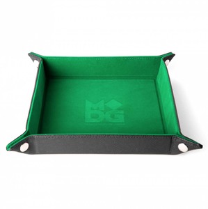 MDG – Fold Up Velvet Dice Tray w/ PU Leather Backing- Green
