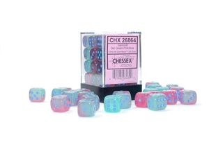 Dice: Chessex – Gemini 12mm d6 Gel Green-Pink/blue Luminary Dice Block