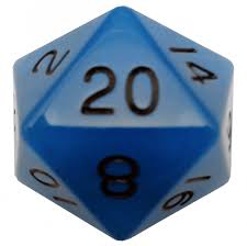 Dice: MDG – Mega Acrylic d20: Glow Blue