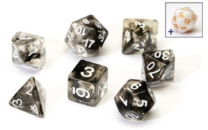 Dice: Dice Set - Cloud Black Translucent Acrylic