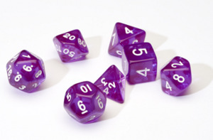 Dice: Dice Set - Translucent Purple Resin