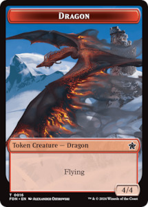 MTG Single: Dragon (0016) // Dragon (0017) Doubled-Sided Token [Foundations Tokens]