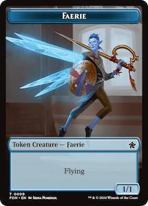 MTG Single: Faerie // Fish Doubled-Sided Token [Foundations Tokens]