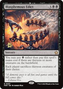 MTG Single: Blasphemous Edict [Foundations Prerelease Promos]