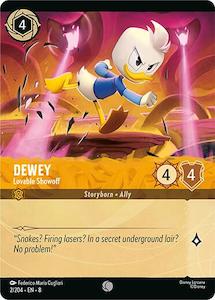 Lorcana Singles: Dewey - Lovable Showoff (Cold Foil) (2/204) [Reign of Jafar]