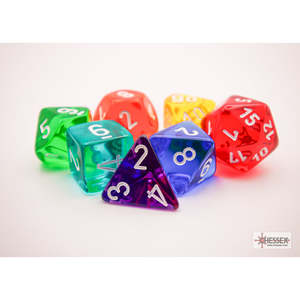 Dice: Chessex - Prism Translucent GM & Beginner Player Polyhedral 7-Die Set