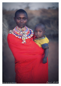 Colour Maasai Mother and Child, Kenya