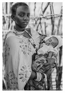 Black and White: B&W Maasai Mother and Child, Kenya