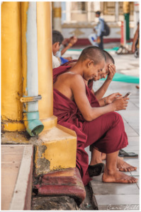 Young Monks with Cellphone, Myanmar