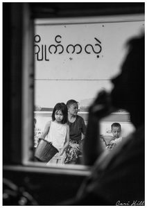 Black and White: Train Silhouette, Yangon, Myanmar
