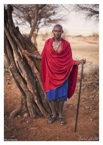 Maasai Man with Stick, Amboselli, Kenya
