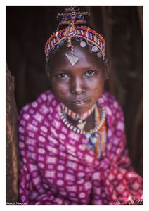 People: Maasai Girl in Pink, Amboselli, Kenya