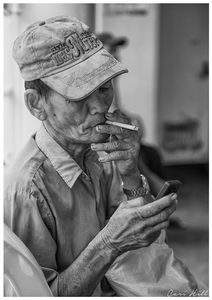 Black and White: Cigarette, Ferry to Dela, Yangon