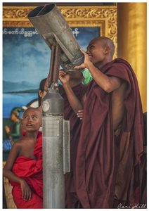 People: Telescope, Shwedagon Pagoda, Myanmar