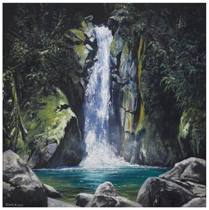 Original Painting - Giants Gate Falls - 380 x 380mm - Carl Cockill Artist