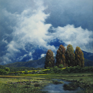 Products: Original Painting - Light Burst Glenorchy - 760 x 760mm - Carl Cockill Artist