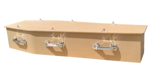 Products: MDF Bare Wood Satin Lining Coffin Package - Carried Away Coffins New Zealand