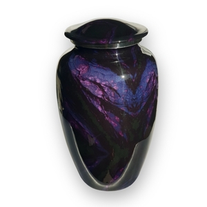 Products: Ceramic Adult Urn - Deep Purple Swirls - Carried Away Coffins New Zealand